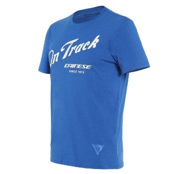 DAINESE T-shirt - PADDOCK TRACK T-SHIRT SKY-DIVER/WHITE