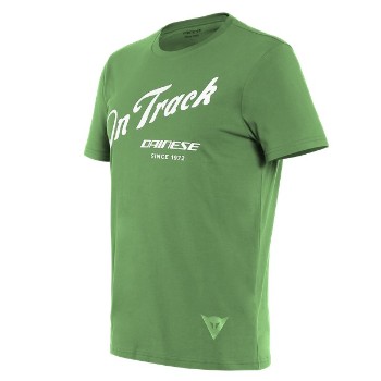 DAINESE T-shirt - PADDOCK TRACK T-SHIRT  GREEN/WHITE