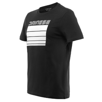 DAINESE T-shirt - STRIPES T-SHIRT BLACK/WHITE