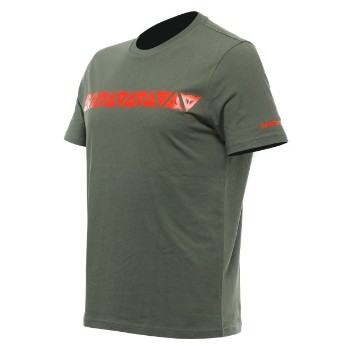 DAINESE T-shirt -  T-SHIRT STRIPES CLIMBING-IVY/FLUO-RED