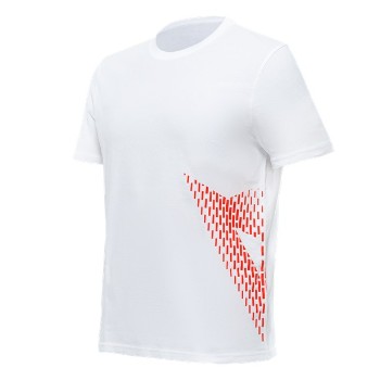 DAINESE T-shirt -  T-SHIRT BIG LOGO WHITE/FLUO-RED