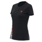 DAINESE-T-SHIRT-LOGO-LADY-BLACK/FLUO-RED