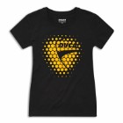 LADIES-T-SHIRT-CUORE/heart-BLK/YLW